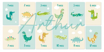 Tableau cartes étapes « Croco-Dino »