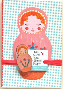 Petit carnet Matriochka orange et sa broche poupée