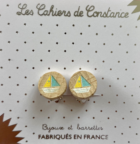 Boucles d'oreilles Clip Bateau