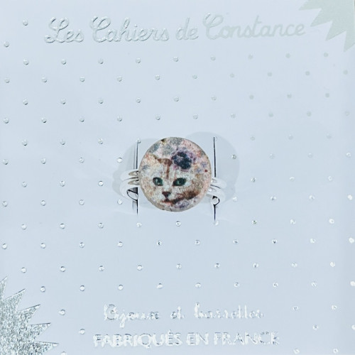 Bague enfant Chat fleurs