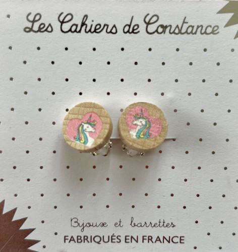 Boucles d'oreilles Clip Licorne