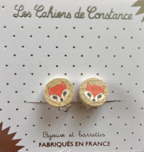 Boucles d'oreilles Clip Renard